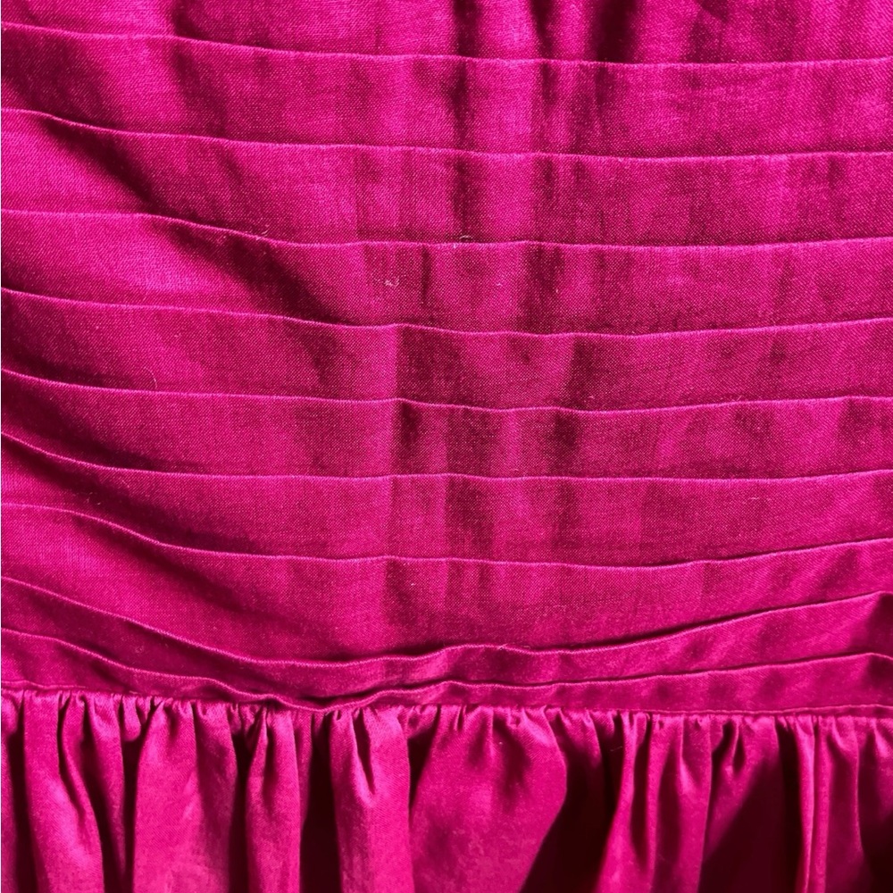 CO OP Barneys New York Strapless Pleated Fuchsia Party Dress Size 2 - Picture 4 of 7